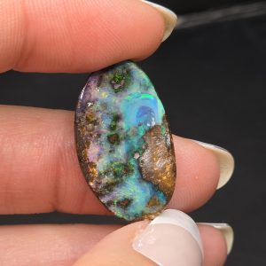 Belle opale boulder naturelle d'Australie de 14,85 cts , tons turquoise